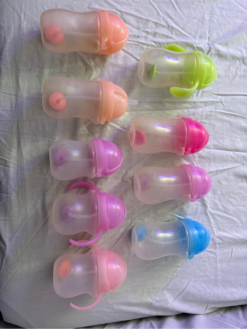 Munchkin Pastel sippy cup Set in Pink, Purple, Blue, Green, Peach
